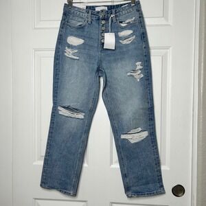 Vervet NWT Beverley‎ Super High-Rise Straight Distressed Jeans Size 27